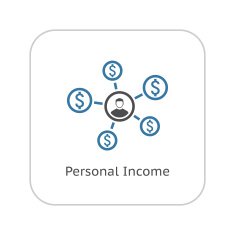 Personal Income Icon Business Concept Flat Design