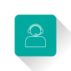 Customer support operator with headset icon