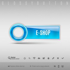 Blue Plastic Button N6