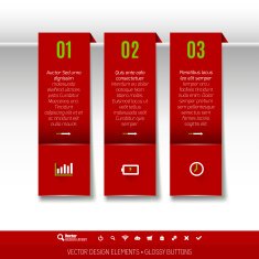 Vector tabs as design elements for business layouts N5