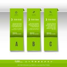 Vector tabs as design elements for business layouts N6