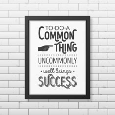 Quote typographical Background in realistic square black frame on the N3