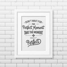 Quote typographical Background in realistic square white frame on the N9