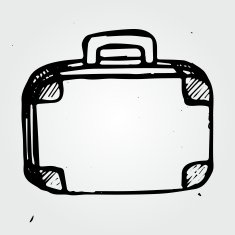 Hand drawn suitcase