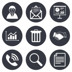 Office documents and business icons N12