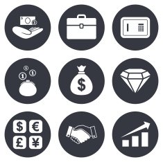 Money cash and finance icons Handshake sign N3