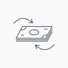 Money flow icon Cash investment sign