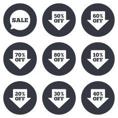 Sale discounts icons Special offer signs N3