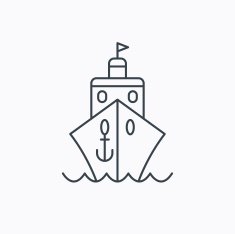Cruise icon Ship travel sign