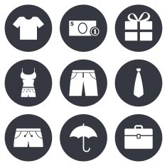 Clothing accessories icons Shopping signs