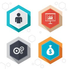 Business signs Human and presentation board