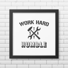 Quote typographical Background in realistic square black frame on the N6