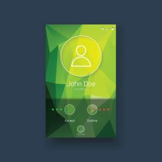 Mobile ui template with icons for calling screen Modern line