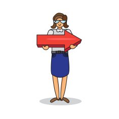 Employee with big arrow in hands N2