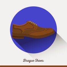 Vector Brogue Shoes in flat style