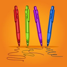 Set colored writing pens for school business and study