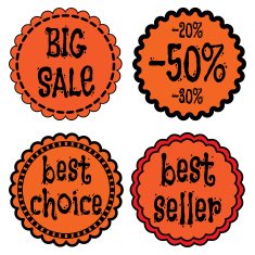 Sale badges in Halloween style