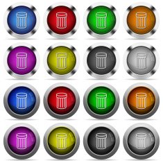 Set of color trash web buttons