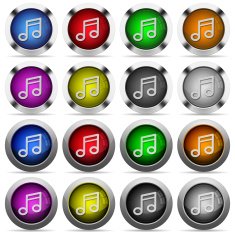 Set of color music web buttons