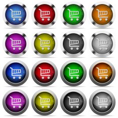 Set of color cart web buttons