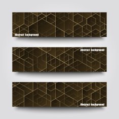 Set of banner templates with abstract background