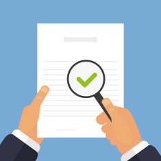 Piece of paper in hands a document checkout flat style