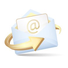 Open envelope vector icon with arrow and email letter