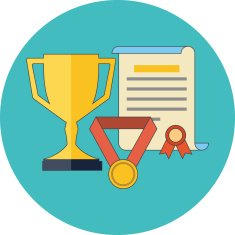 Rewards achievements awards concept Flat design
