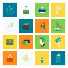 business and finance icon set N34