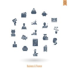 business and finance icon set N35
