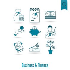 business and finance icon set N37