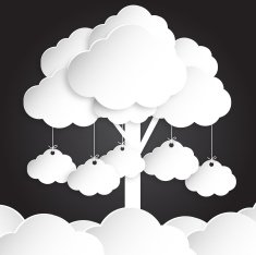 Abstract speech bubbles in social network N4
