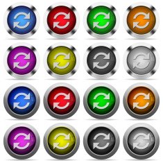 Set of color refresh web buttons