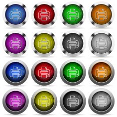 Set of color print web buttons