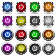 Set of color power off web buttons
