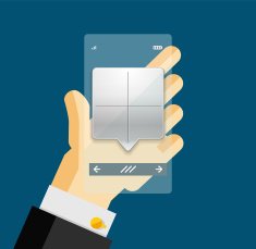 Businessman hands on mobile phone with web dialog box