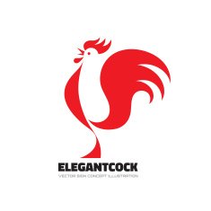 Elegant cock - rooster vector sign Rooster