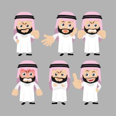 Set of Arab characters in different poses N5