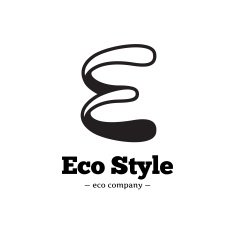 Vector modern black and white E letter logo Ecology logotype