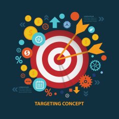 Target concept design on dark background clean vector