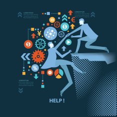Help concept design on dark background clean vector
