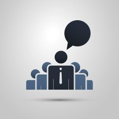 The Real Leader - Business Men Icons with Speech Bubble N2