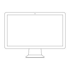 monitor outline icon symbol on the white background stock vector