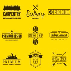 Retro Vintage Insignias set vector design elements business signs identity N13