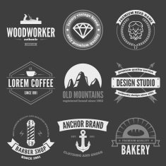 Retro Vintage Insignias set vector design elements business signs identity N14