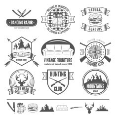 Retro Vintage Insignias set vector design elements business signs identity N15