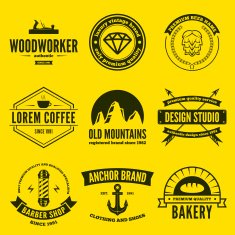 Retro Vintage Insignias set vector design elements business signs identity N17