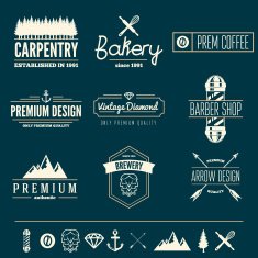 Retro Vintage Insignias set vector design elements business signs identity N18