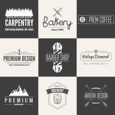 Retro Vintage Insignias set vector design elements business signs identity N19