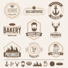 Retro Vintage Insignias set vector design elements business signs identity N20